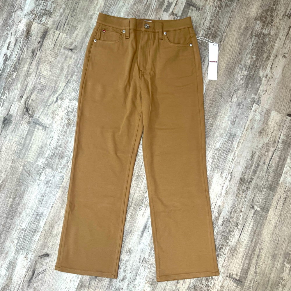 Hudson Amelia khaki mid rise straight crop